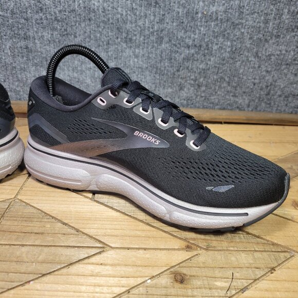 Brooks Ghost 15 Womens Size 8D WIDE Black Silver Athletic Running Shoes Sneakers - Picture 6 of 11
